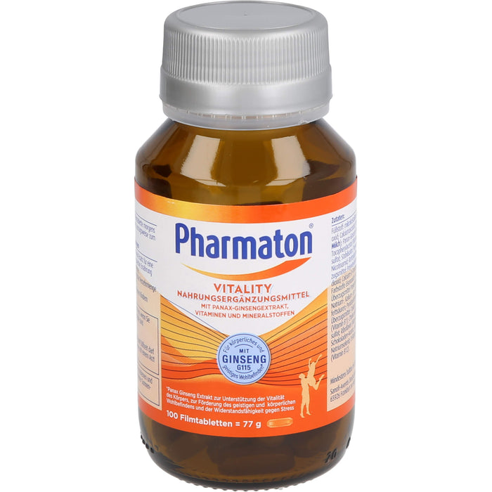 Pharmaton Vitality Tabletten mit Ginseng Extrakt, Vitaminen & Mineralstoffen, 100 pc Tablettes