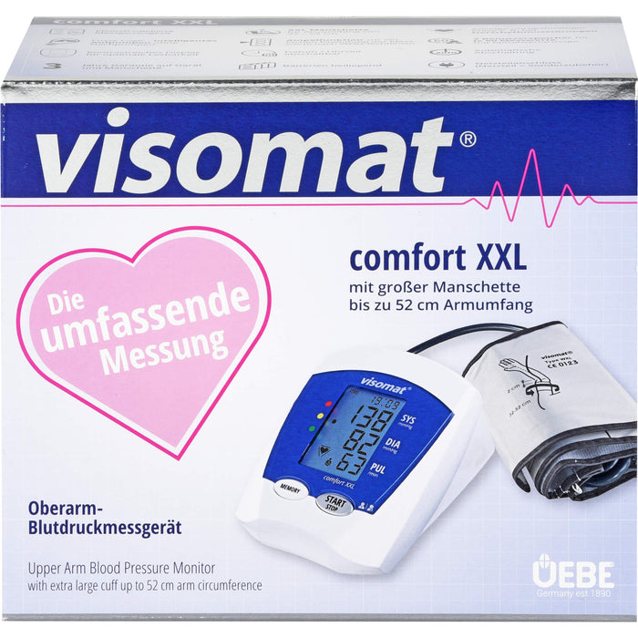 Visomat Comfort Blutdruckmessgerät XXL mit großer Manschette bis zu 52 cm Armumfang, 1 St. Blutdruckmessgerät