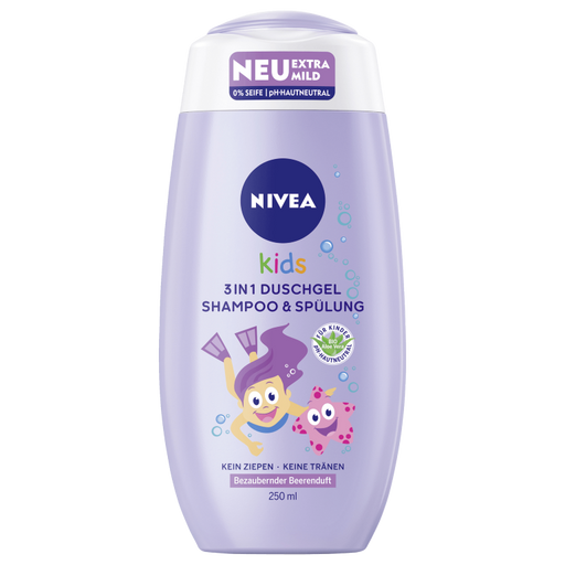 NIVEAKids 3in1 DuscheShampoo&Spülung Bezaubernd, 250 ml Creme