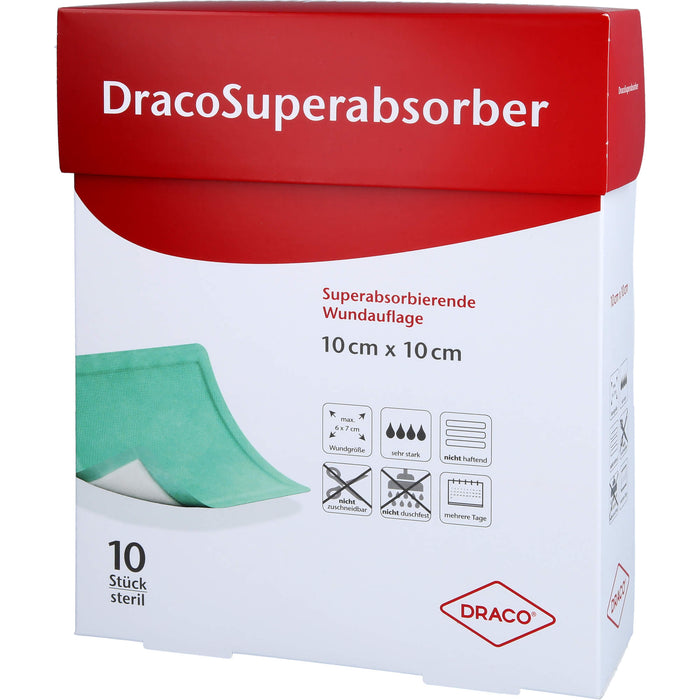 DracoSuperabsorber Superabsorber-Wundauflage 10 x 10 cm, 10 pc Pansements