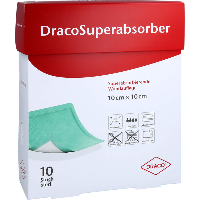 DracoSuperabsorber Superabsorber-Wundauflage 10 x 10 cm, 10 pc Pansements