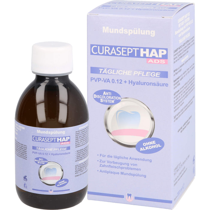 CURASEPT HAP012 PVP-VA 0,12 + Hyaluron Mundspülung, 200 ml Solution