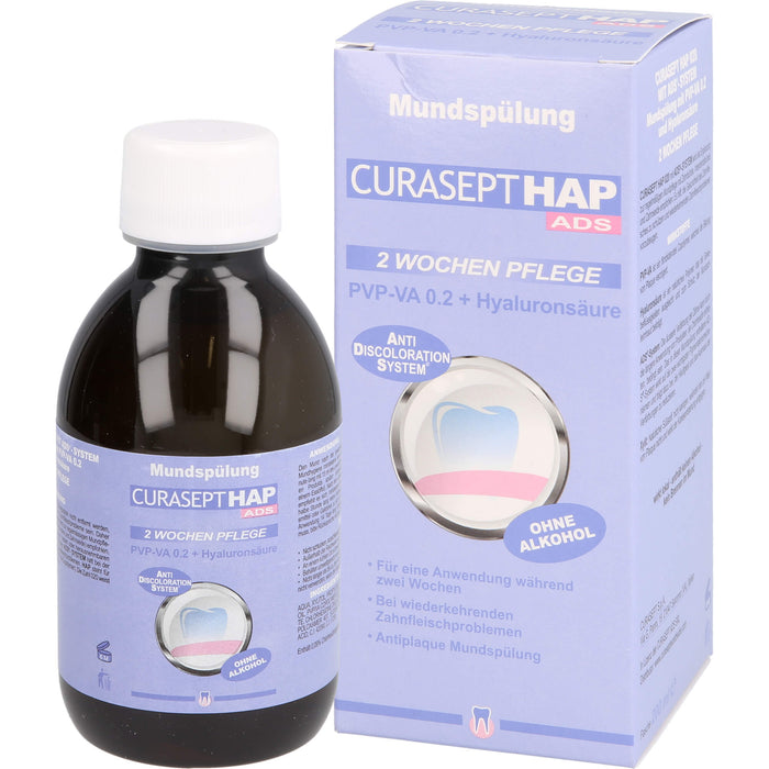 CURASEPT HAP020 PVP-VA 0,20 + Hyaluron Mundspülung, 200 ml Solution