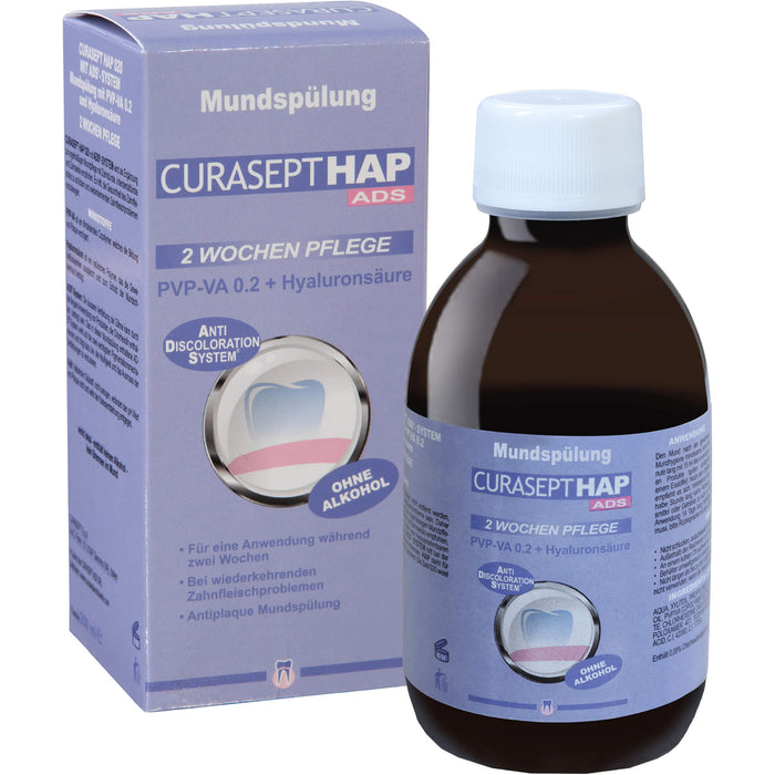 CURASEPT HAP020 PVP-VA 0,20 + Hyaluron Mundspülung, 200 ml Solution