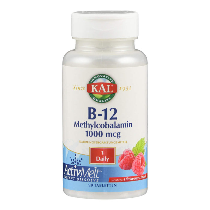 KAL Methylcobalamin Vitamin B12 1000 ug ActivMelt Lutschtabletten, 90 pc 