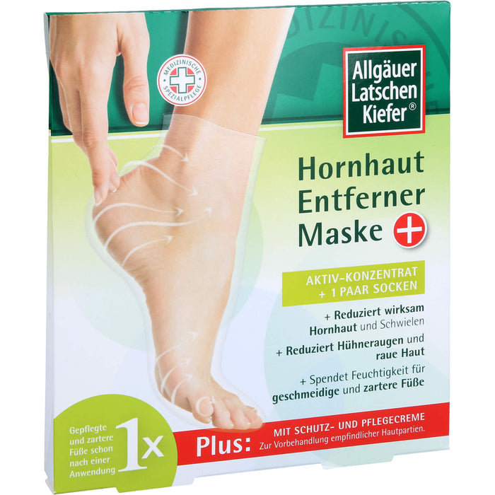 Allgäuer Latschenkiefer Hornhaut Entferner Maske Plus Aktiv-Konzentrat + 1 Paar Socken, 1 pcs. Combipack
