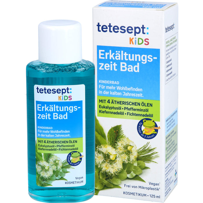 Tetesept Kinderbad Erkältungszeit Bad mit 5 ätherischen Ölen, 125 ml Solution