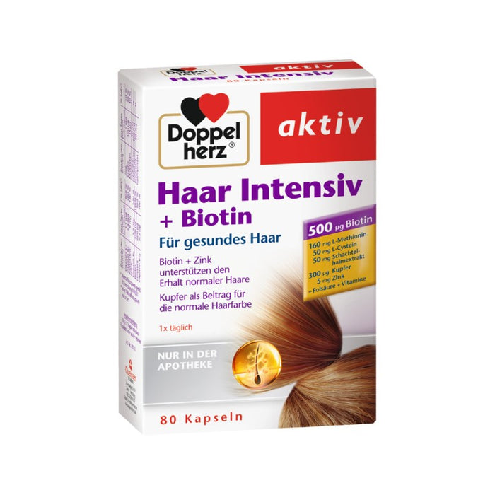 Doppelherz Haar Intensiv + Biotin Kapseln für gesundes Haar, 80 St. Kapseln