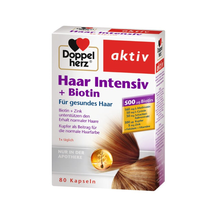Doppelherz Haar Intensiv + Biotin Kapseln für gesundes Haar, 80 pcs. Capsules