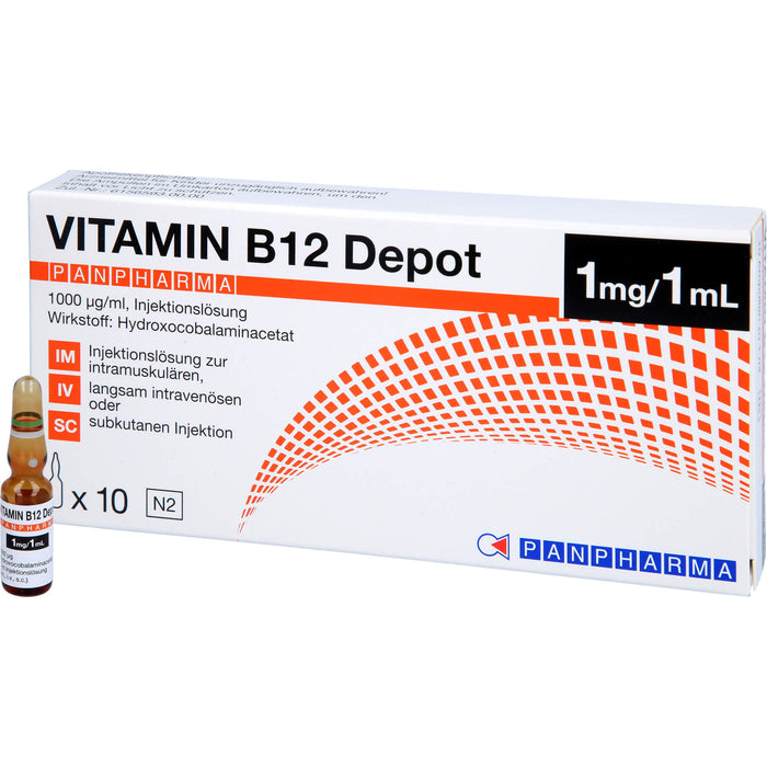 Panpharma Vitamin B12 Depot 1000 µg/ml Injektionslösung, 10 pcs. Ampou — apohealth