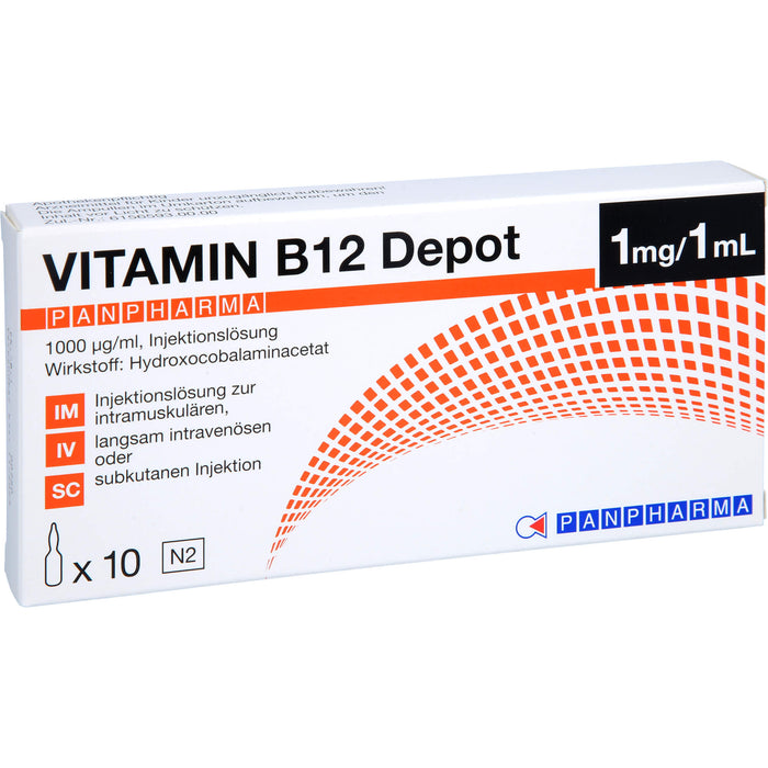 Panpharma Vitamin B12 Depot 1000 µg/ml Injektionslösung, 10 pcs. Ampou — apohealth