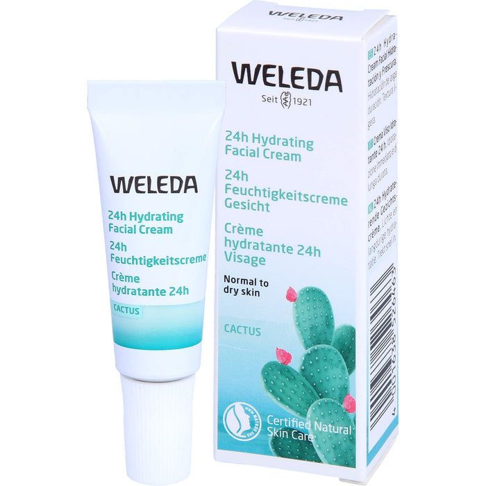 WELEDA 24h Feuchtigkeitscreme Feigenkaktus für normale und trockene Haut, 7 ml Crème