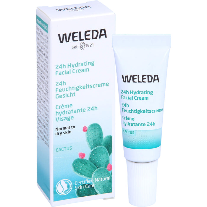 WELEDA 24h Feuchtigkeitscreme Feigenkaktus für normale und trockene Haut, 7 ml Crème