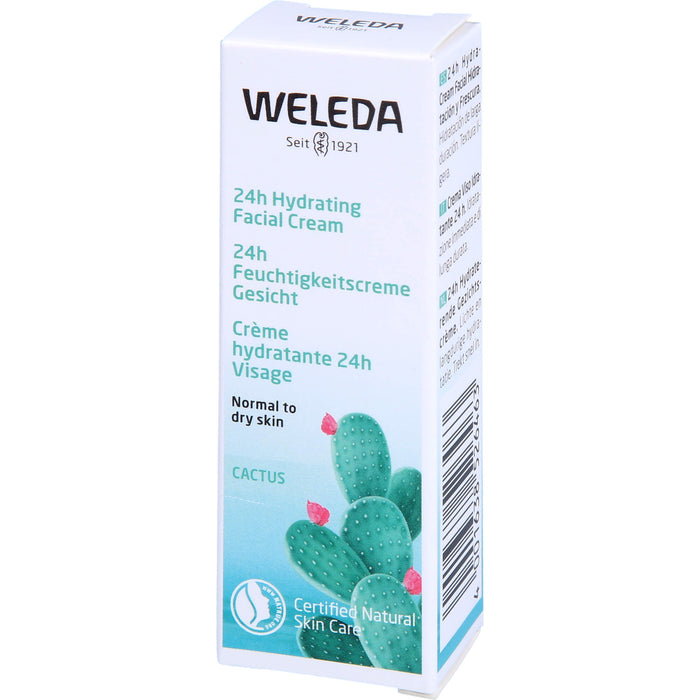 WELEDA 24h Feuchtigkeitscreme Feigenkaktus für normale und trockene Haut, 7 ml Crème