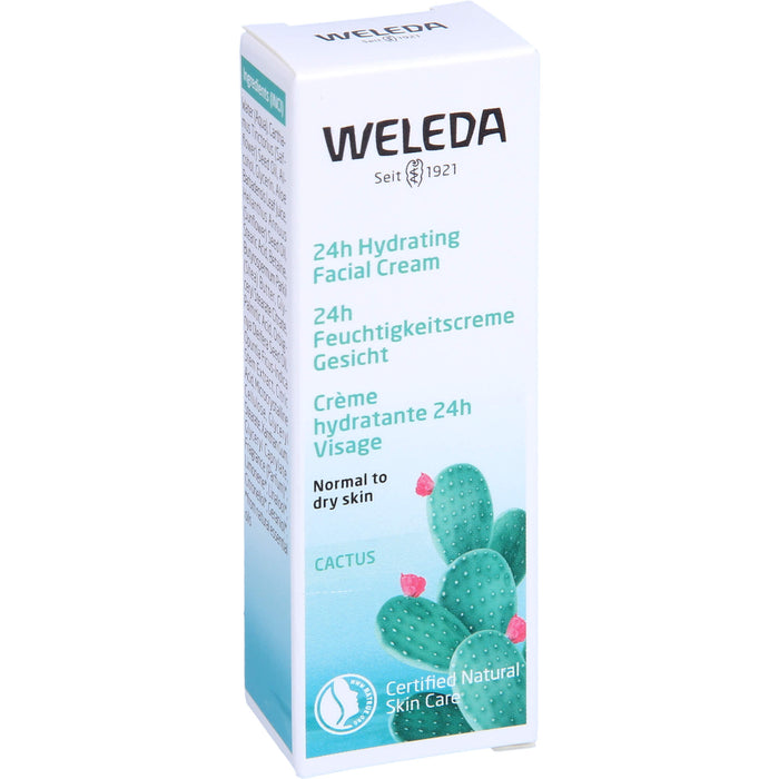 WELEDA 24h Feuchtigkeitscreme Feigenkaktus für normale und trockene Haut, 7 ml Crème