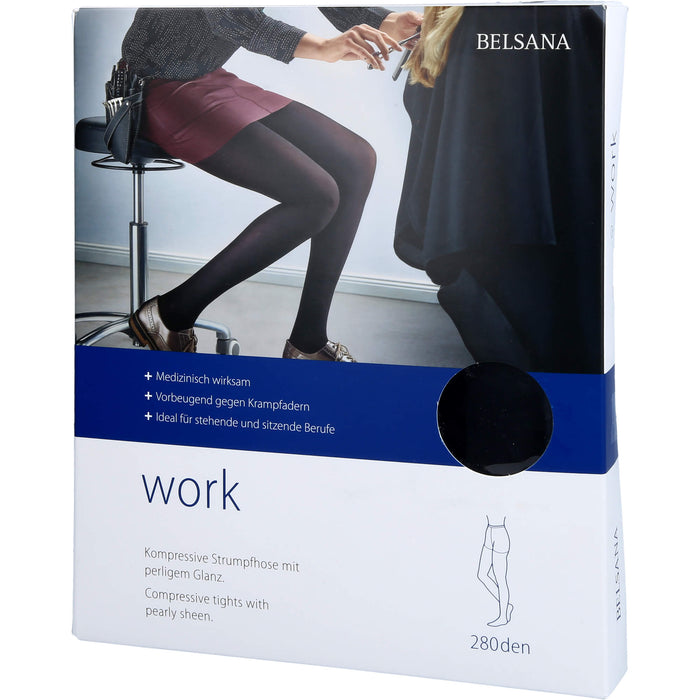 BELSANA work A-T Gr.L schwarz feine Stützstrümpfe mit Spitze zur Vorbeugung von Venenerkrankungen, 1 pc Bas