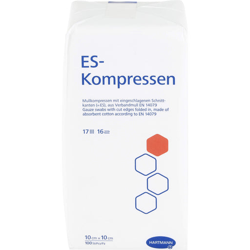 ES-KOMPRESSEN UNSTERIL 10X10 CM 16FACH, 100 St KOM