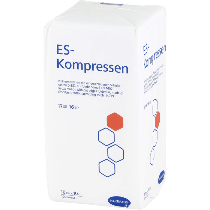 ES-KOMPRESSEN UNSTERIL 10X10 CM 16FACH, 100 St KOM