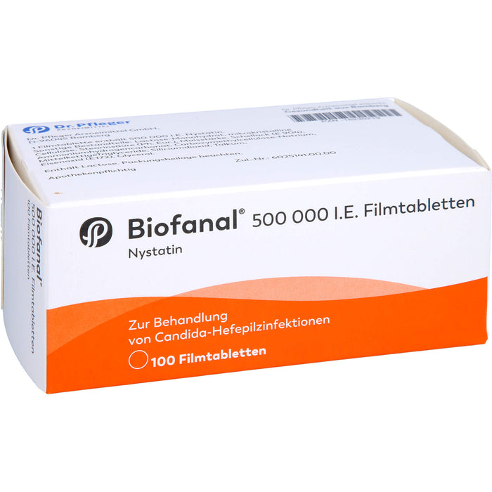 Biofanal 500.000 I.E. Filmtabetten bei Candida-Hefepilzerkrankungen, 100 pc Tablettes