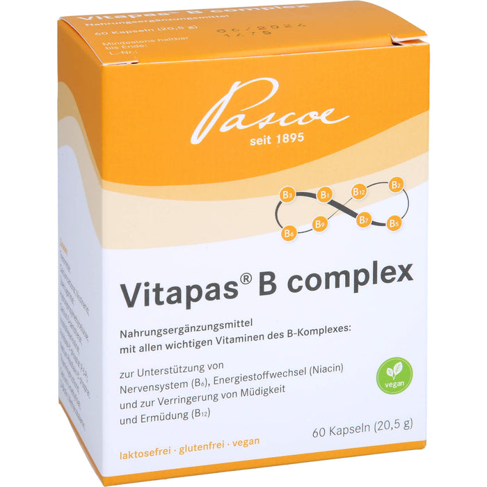 Pascoe Vitapas B complex Kapseln zur Verringerung von Müdigkeit, 60 pc Capsules