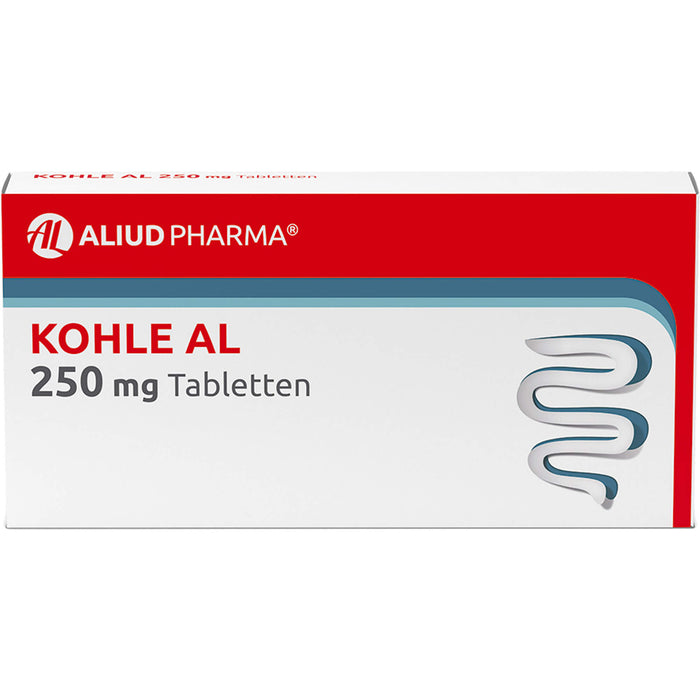 Kohle AL 250 mg Tabletten bei Durchfall, 20 St. Tabletten