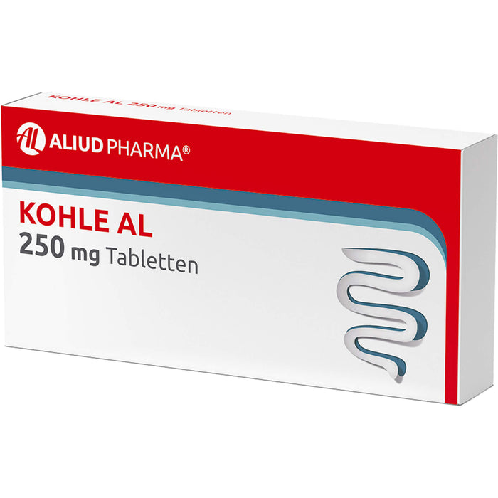 Kohle AL 250 mg Tabletten bei Durchfall, 20 St. Tabletten