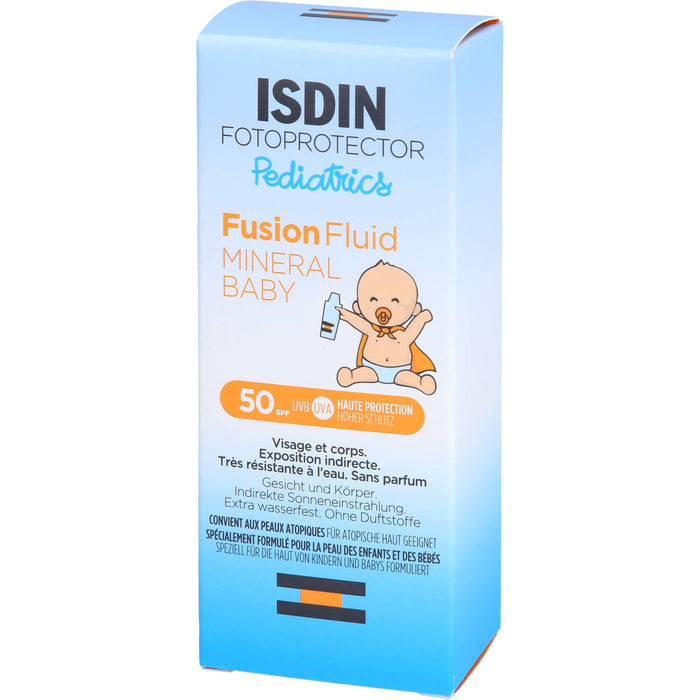 ISDIN Pediatrics Fusion Fluid Mineral Baby LSF 50 mineralische Sonnencreme für Kinder und Babys, 50 ml Creme