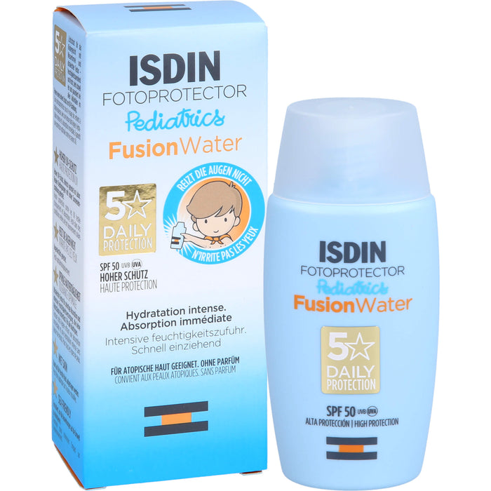ISDIN Fotoprotector Pediatrics Fusion Water SPF 50 zum UV-Schutz und zur Pflege von Gesicht und Körper, 50 ml Creme