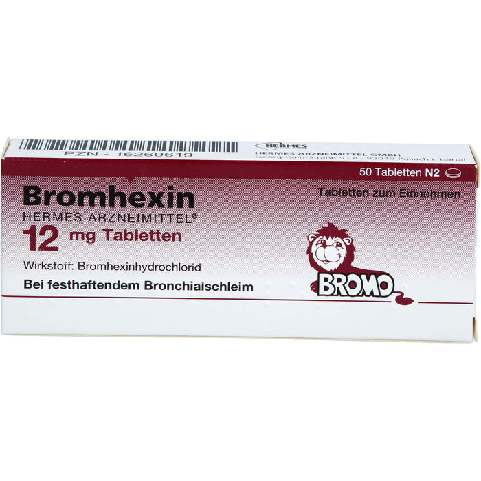 Bromhexin Hermes Arzneimittel 12 mg Tabletten, 50 pcs. Tablets