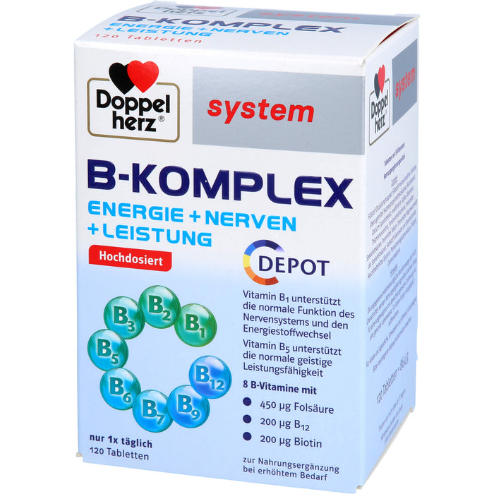 Doppelherz system B-Komplex Tabletten Energie + Nerven + Leistung, 120 pc Tablettes