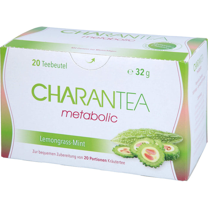 CHARANTEA metabolic Lemongrass-Mint Teebeutel zur Optimierung des Stoffwechsels, 20 pcs. Sachets
