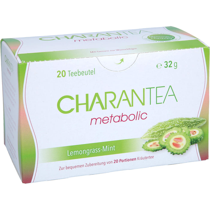 CHARANTEA metabolic Lemongrass-Mint Teebeutel zur Optimierung des Stoffwechsels, 20 pcs. Sachets