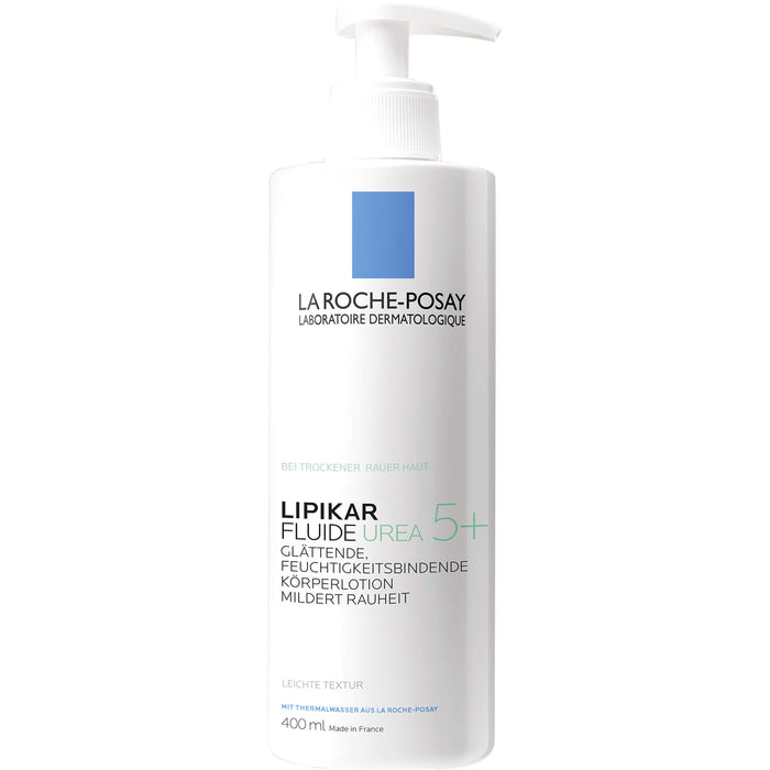 La Roche-Posay Lipikar Fluide Urea 5+ glättende, feuchtigkeitsbindende Körperlotion, 400 ml Lotion