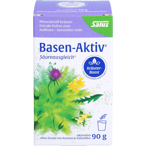 Salus Basen-Aktiv Mineralstoff-Kräuterextrakt-Pulver für Säureausgleich, Energie und Regeneration, 90 g Pulver