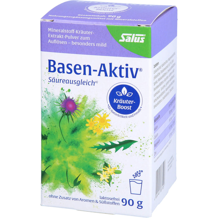Salus Basen-Aktiv Mineralstoff-Kräuterextrakt-Pulver für Säureausgleich, Energie und Regeneration, 90 g Poudre