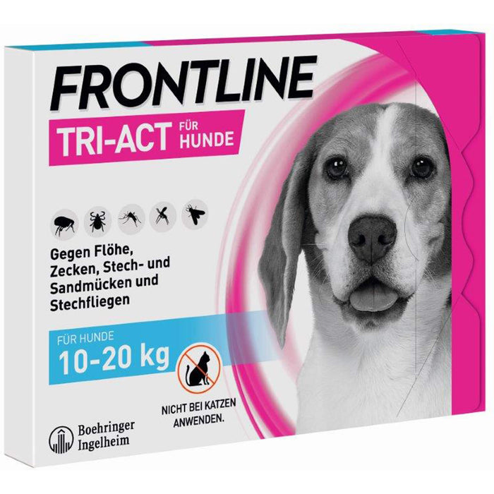 FRONTLINE Tri-Act Lösung gegen Zecken, Flöhe und fliegende Insekten beim Hund (10-20 kg), 3 pcs. Single dose containers