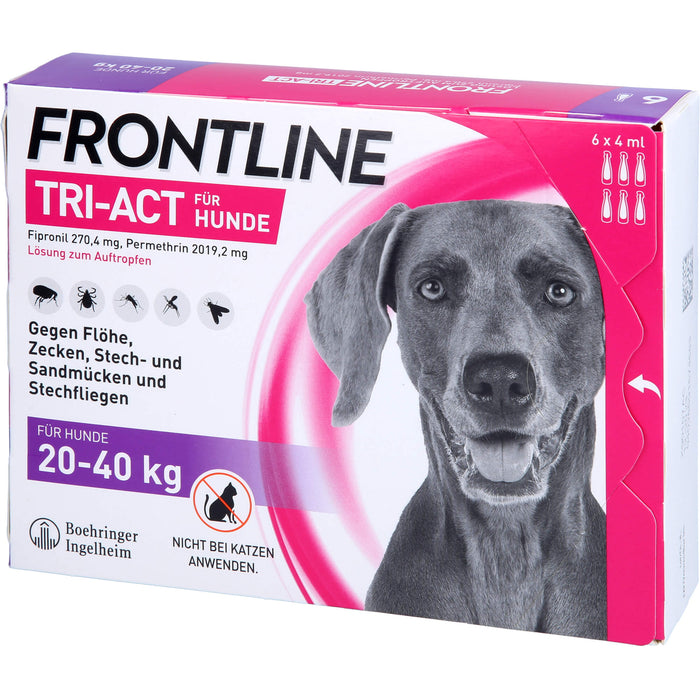 FRONTLINE TRI-ACT Lösung gegen Zecken, Flöhe und fliegende Insekten beim Hund (20-40kg), 6 pc Récipients à dose unique
