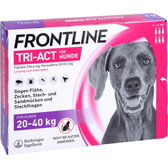 FRONTLINE TRI-ACT Lösung gegen Zecken, Flöhe und fliegende Insekten beim Hund (20-40kg), 6 pc Récipients à dose unique