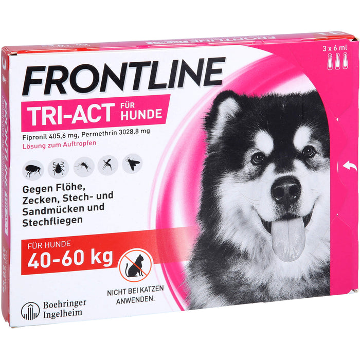 FRONTLINE TRI-ACT Lösung gegen Zecken, Flöhe und fliegende Insekten beim Hund (40-60kg), 3 pcs. Single dose containers