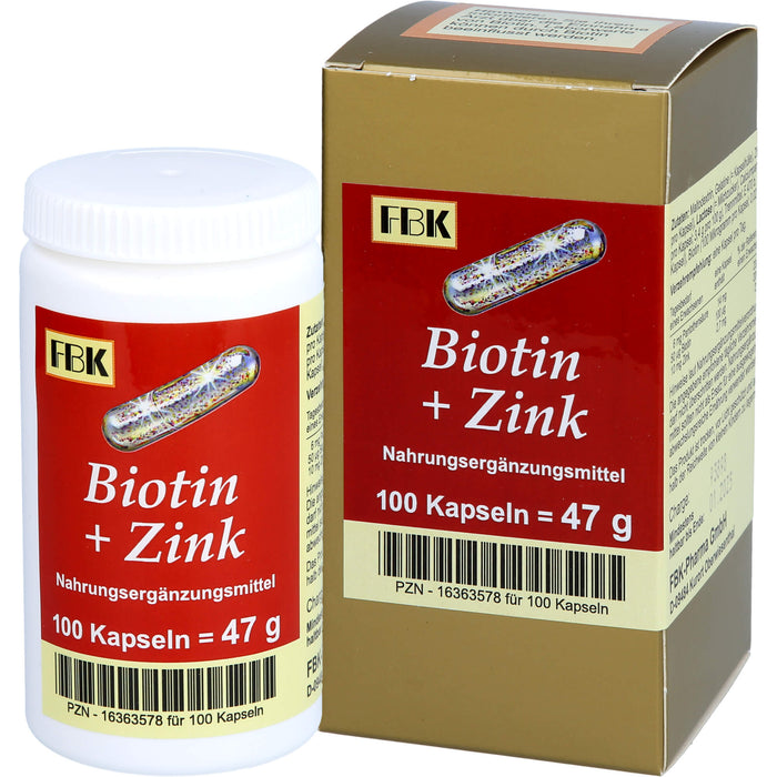 FBK Biotin + Zink Kapseln, 100 pc Capsules