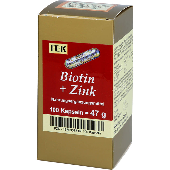 FBK Biotin + Zink Kapseln, 100 pc Capsules