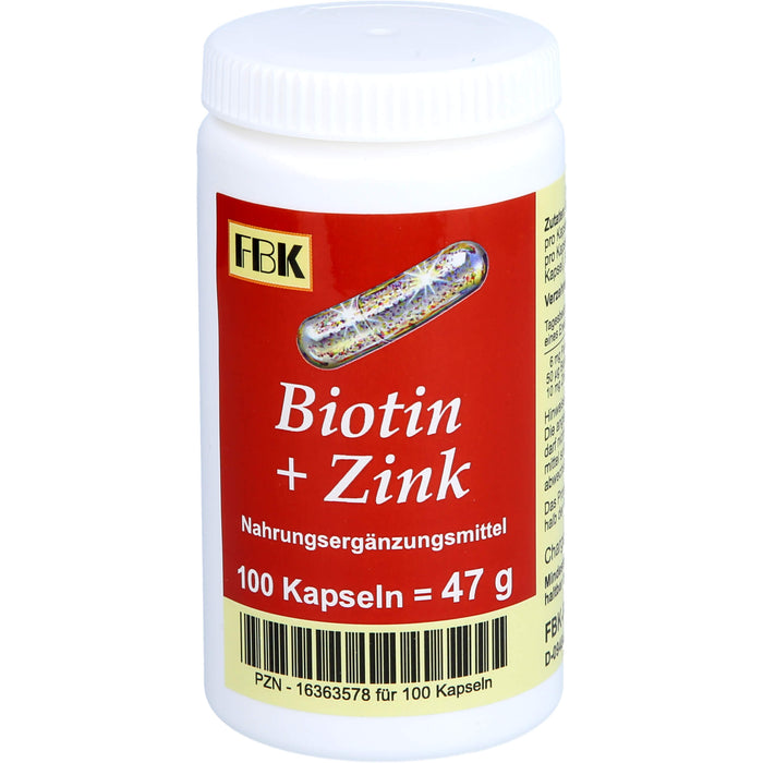 FBK Biotin + Zink Kapseln, 100 pc Capsules