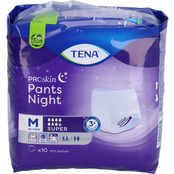 TENA Pants Night Super M Unisex Einweghosen für die Nacht bei Inkontinenz, 10 pcs. Nappy trousers