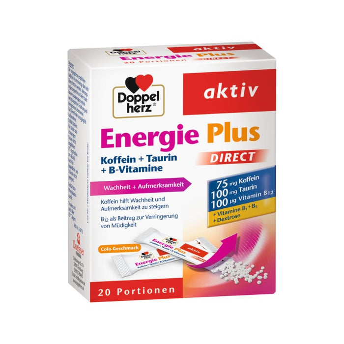 Doppelherz aktiv Energie Plus Direktgranulat für Konzentration und Aufmerksamkeit, 20 pcs. Sachets