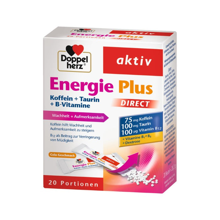 Doppelherz aktiv Energie Plus Direktgranulat für Konzentration und Aufmerksamkeit, 20 pcs. Sachets