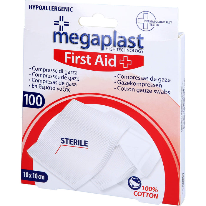 Gazekompressen 10x10 cm steril, 100 St KOM