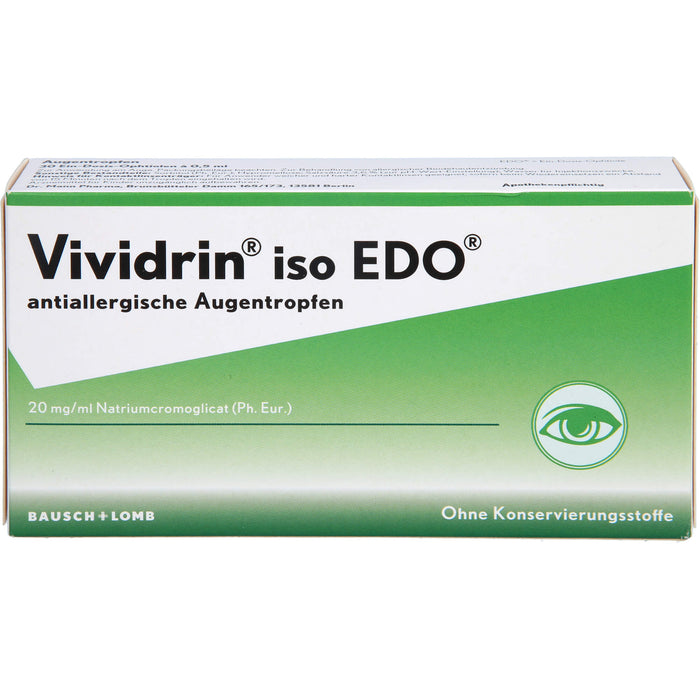 Vividrin iso EDO antiallergische Augentropfen, 30 pcs. Single-dose pipettes
