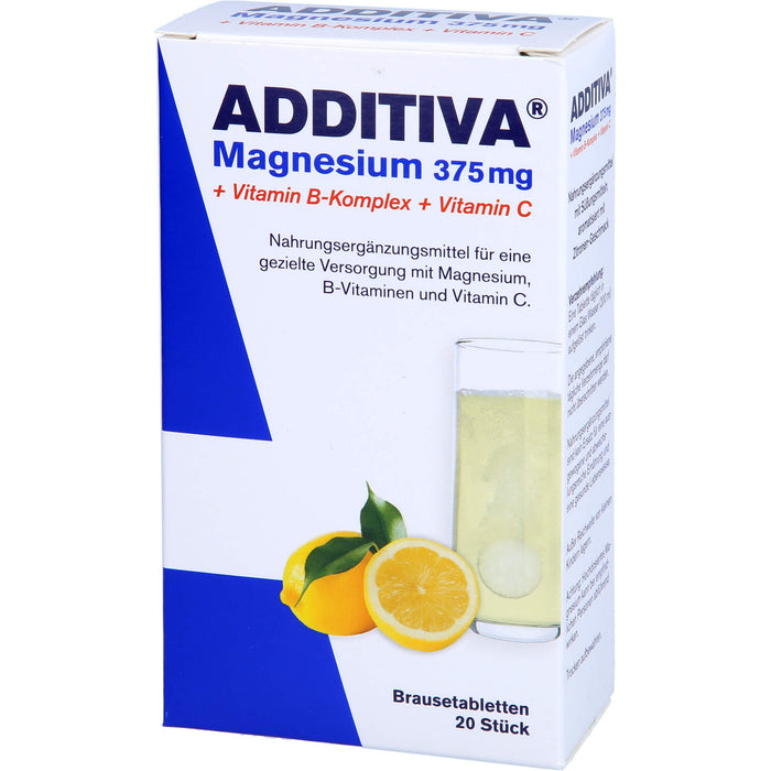 Additiva Magnesium 375 mg + Vitamin B Komplex + Vitamin C Brausetabletten, 120 g Brausetabletten