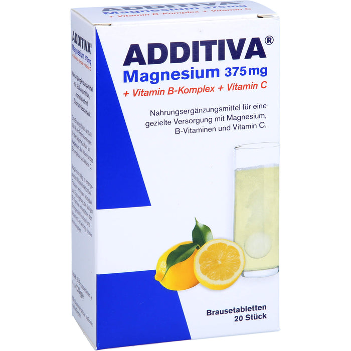 Additiva Magnesium 375 mg + Vitamin B Komplex + Vitamin C Brausetabletten, 120 g Brausetabletten
