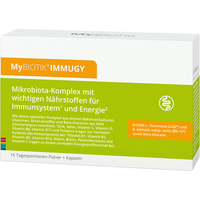 MyBIOTIK IMMUGY Kombipackung mit Pulver und Kapseln für Immunsystem und Energie, 15 pcs. Portions